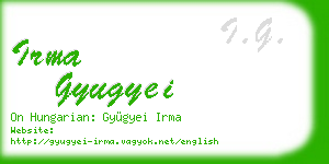 irma gyugyei business card